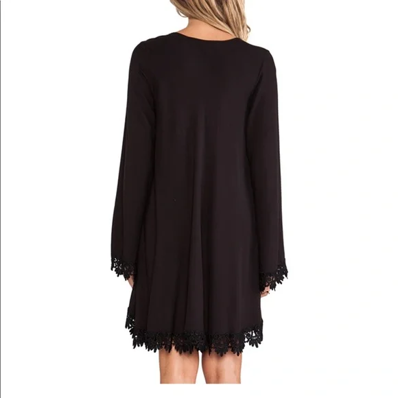 Angelic Long Sleeve Black Dress - Picture 6 of 7